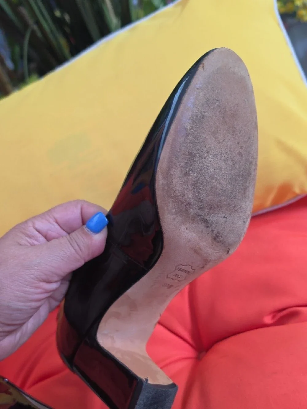 Tory Burch Black Patent Leather Flats with Gold Logo
